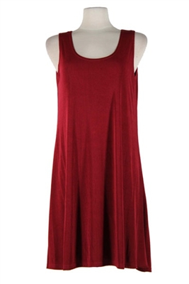 Short tank dress - burgundy - polyester/spandex