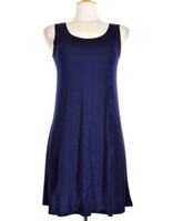 Short tank dress - navy -  polyester/spandex