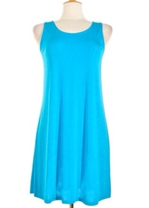 Short tank dress - turquoise - polyester/spandex
