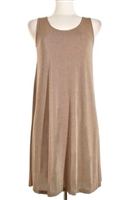 Short tank dress - taupe - polyester/spandex