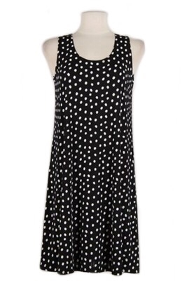 Short tank dress - black/white polka dots - polyester/spandex