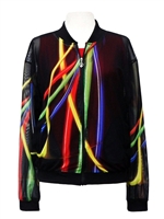 Bomber Jacket - black with colorful strips