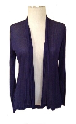 long sleeve lightweight cardigan - navy - rayon