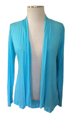 long sleeve lightweight cardigan - turquoise - rayon