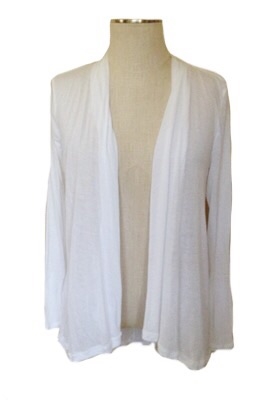 long sleeve lightweight cardigan - white - rayon