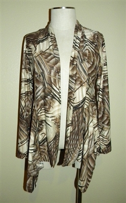 Mid-cut long sleeve jacket - brown/beige print