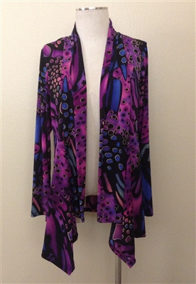 Mid-cut long sleeve jacket - blue/purple - polyester/spandex