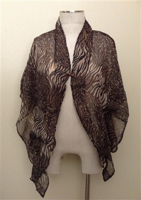 Sheer drape jacket - leopard print