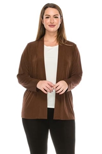 Long sleeve jacket - brown - polyester/spandex