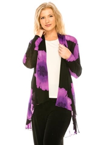 Vegas jacket - purple big flower - polyester/spandex