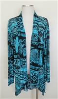 Vegas jacket - blue Aztec - polyester/spandex