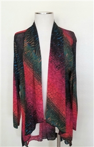 Vegas jacket - red/green tie dye - polyester/spandex