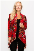 Vegas jacket - red velvet burnout - polyester/spandex