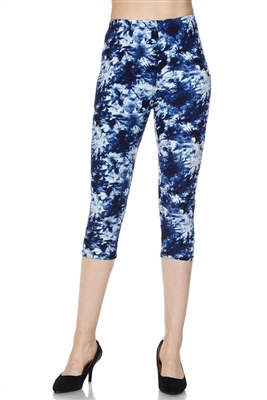 Capri leggings -  blue tie dye