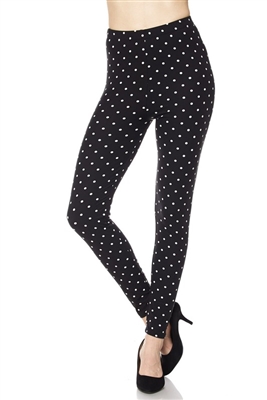 Leggings -  black/white polka dots