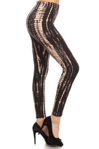 Leggings - black/white tie dye - polyester/spandex