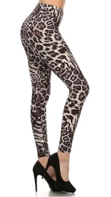 Leggings - leopard mix - polyester/spandex