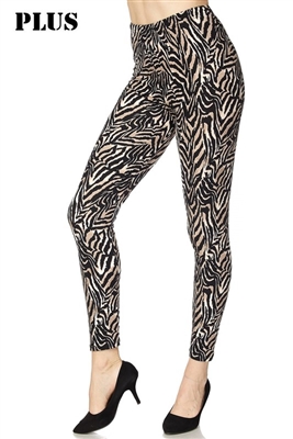 Leggings - Plus Size - zebra print