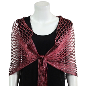 Metallic Shawl - burgundy - polyester