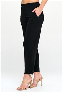 Ankle pant with pockets - black - polyester/spandex