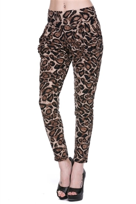 Pants with pockets - leopard - polyester/spandex