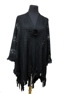 Knit ruana - black