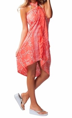 Sarong - Peach Dragonfly - Rayon