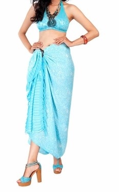 Sarong - Turquoise Hibiscus - Rayon