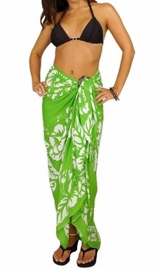 Sarong - Yellow-Green Hibiscus - Rayon