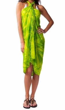 Sarong - Lime Green Tie Dye - Rayon