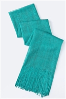 Long glitter scarf with fringe - teal