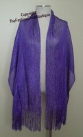 Long shawl with fringe - purple