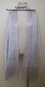 Long shawl with fringe - silver