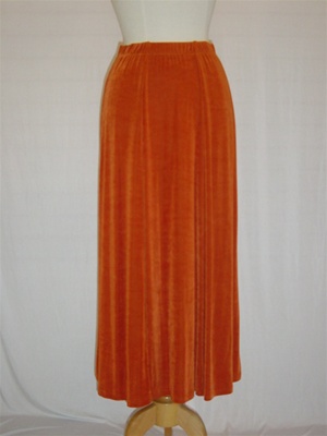 Gored skirt - rust - acetate/spandex