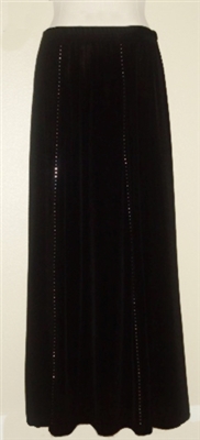 Gored skirt - black with rhinestones - acetate/spandex