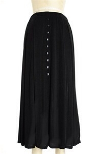 Button skirt - black - polyester/spandex