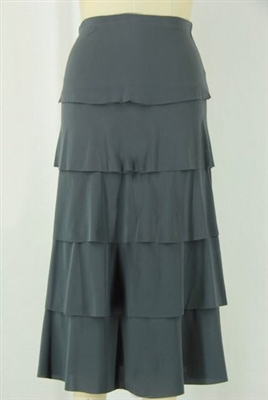 Long tiered skirt - dark grey - polyester/spandex