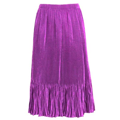 Mini-pleat calf length skirt - purple - satin polyester