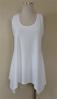 Two point tank top - ivory - polyester/spandex