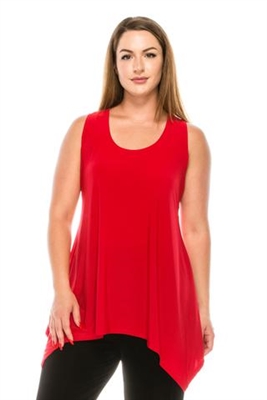 Two point tank top - red - polyester/spandex
