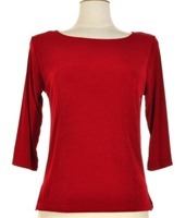 3/4 sleeve top - cranberry - acetate/spandex