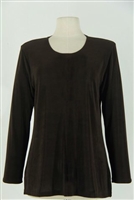 Long sleeve top - brown - acetate/spandex