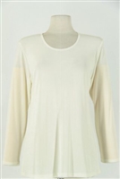 Long sleeve top - ivory - acetate/spandex