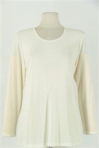 Long sleeve top - ivory - acetate/spandex