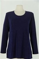 Long sleeve top - navy - acetate/spandex