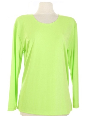 Long sleeve top - lime - polyester/spandex