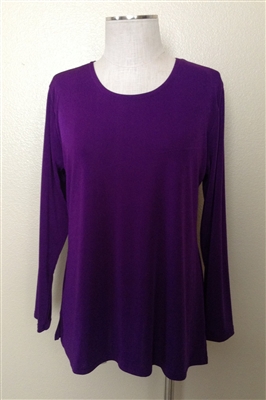 Long sleeve top - purple - polyester/spandex