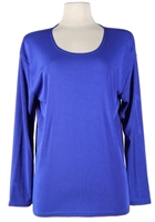 Long sleeve top - royal blue - polyester/spandex