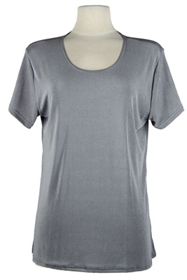 Short sleeve top - grey - polyester/spandex