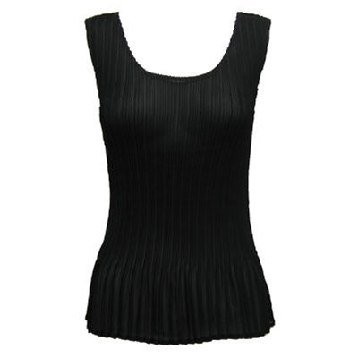 Tank top - mini pleats - georgette solid black